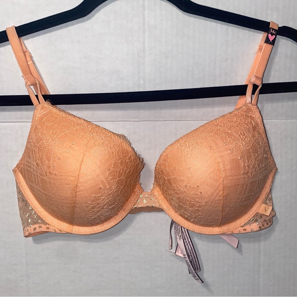 VICTORIA SECRET SEXY TEE LACE & SHEER MESH PUSH UP BRA